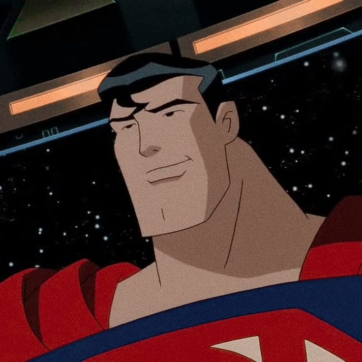 an animated image of a man in superman costume