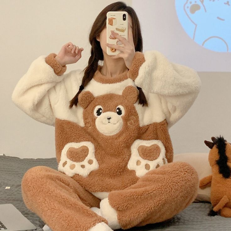 Color: 950 Style, Size: XL Fluffy Pajamas, Kawaii Pajamas, Kawaii School, Winter Pajamas, Soft Pajamas, Kawaii Clothes, Papua New Guinea, Pajamas Women, Tanzania