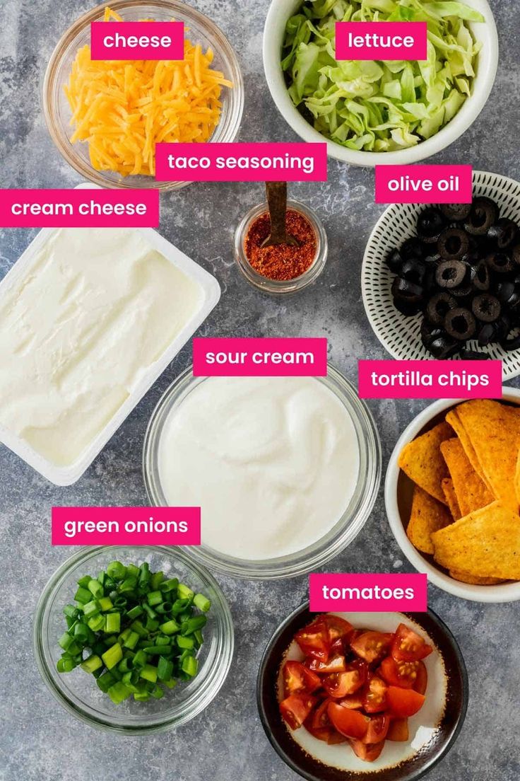 the ingredients to make an easy taco salad