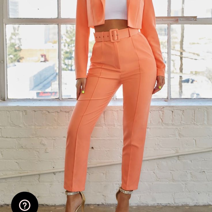 Show ‘Em Who’s Boss In Our High-Waisted Tailored Trousers. Featuring A Detachable Thick Waist Belt For A Tailored Fit. Never Worn Pockets On Both Sides Polyester Fit True To Size Trousers Are 90cm In Length Uk 6, Us 2 Fitted Jumpsuits With Belt Loops For Night Out, Fitted Casual Solid Color Pantsuit, Trendy Fitted Office Pantsuit, Fitted Trendy Pantsuit For Fall, Fitted Cropped Pantsuit For Spring, Chic Fitted Jumpsuits And Rompers With Belt, Trendy Fitted Bottoms With Belt, Spring Cropped Fitted Pantsuit, Fitted Trousers Jumpsuits For Workwear