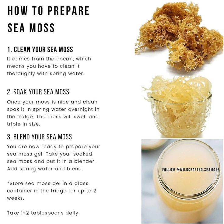 the instructions for how to prepare sea moss