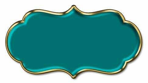 a green and gold plate with an ornate border