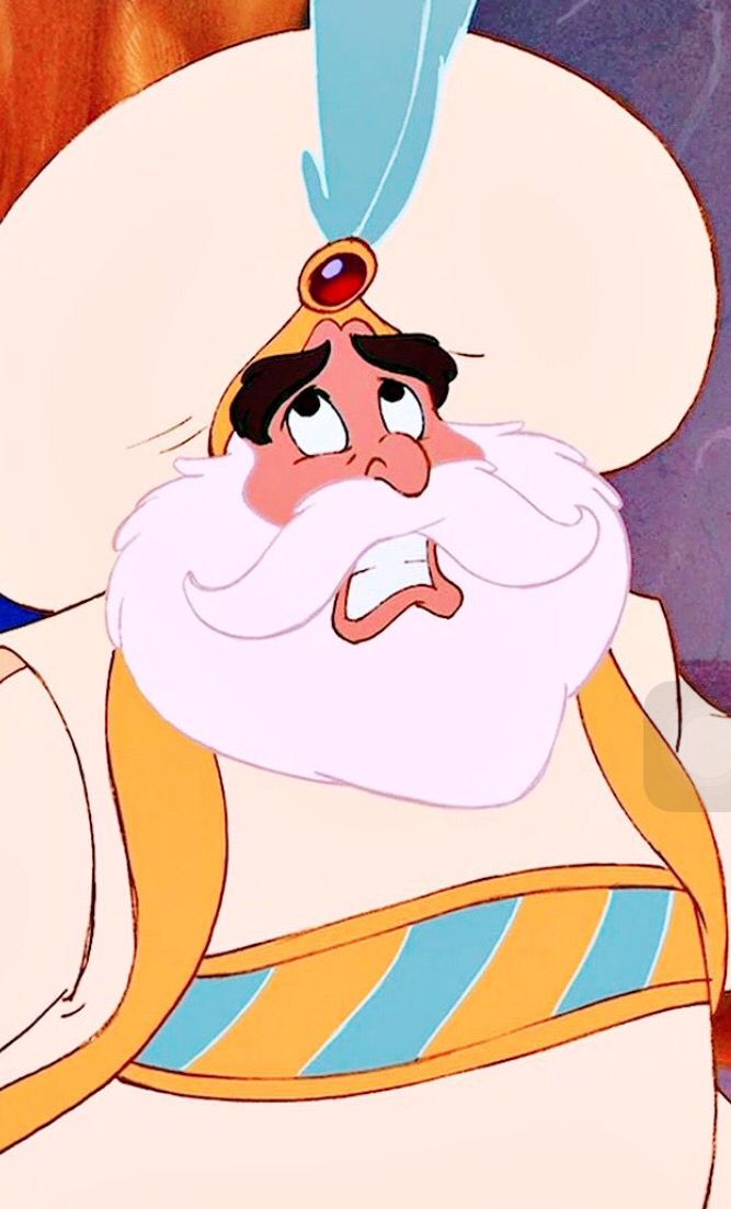 an animated image of a man with a beard and mustache wearing a costume that has a feather on it's head