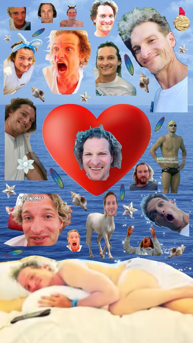 a collage of people and animals in the shape of a heart, with one man holding a baby