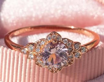 Engagement Ring THE SECRET DELIGHT 14k rose gold Spinel with | Etsy 14k Rose Gold Diamond Ring With Halo Setting, 14k Rose Gold Halo Setting Diamond Ring, Rose Gold Moissanite Diamond Ring With Halo Design, Rose Gold 14k Gold Halo Ring, 14k Rose Gold Halo Ring, Rose Gold Moissanite Ring With Halo Setting, Rose Gold 14k Halo Ring, Rose Gold Diamond Halo Wedding Ring, Fine Jewelry Rose Gold Halo Diamond Ring