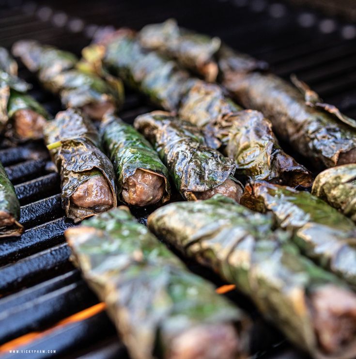 some food is being cooked on a grill