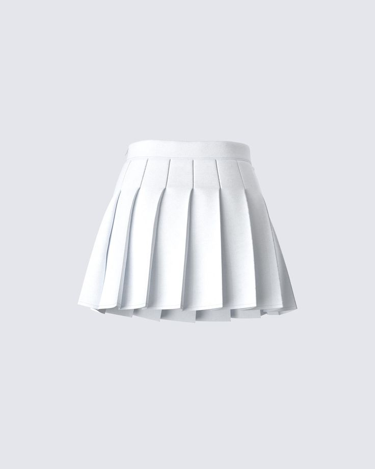 The cutest flirty, sporty tennis skirt for on and off the court 🤍 Constructed from lightweight suiting fabric, and complete with a top stitched pleat, and an invisible side zipper. Give us a twirl, babe & be the stunner you're born to be 💁‍♀️ Cheap Sporty Tennis Skirt, Cheap Fitted School Uniform Tennis Skirt, Cheap Preppy Tennis Skirt For School, Cheap Cotton Pleated Tennis Skirt, Cheap Solid Color Tennis Skirt For Party, White Pleated Tennis Skirt, Skirt Aesthetic, Tennis Skirt Outfit, White Tennis Skirt