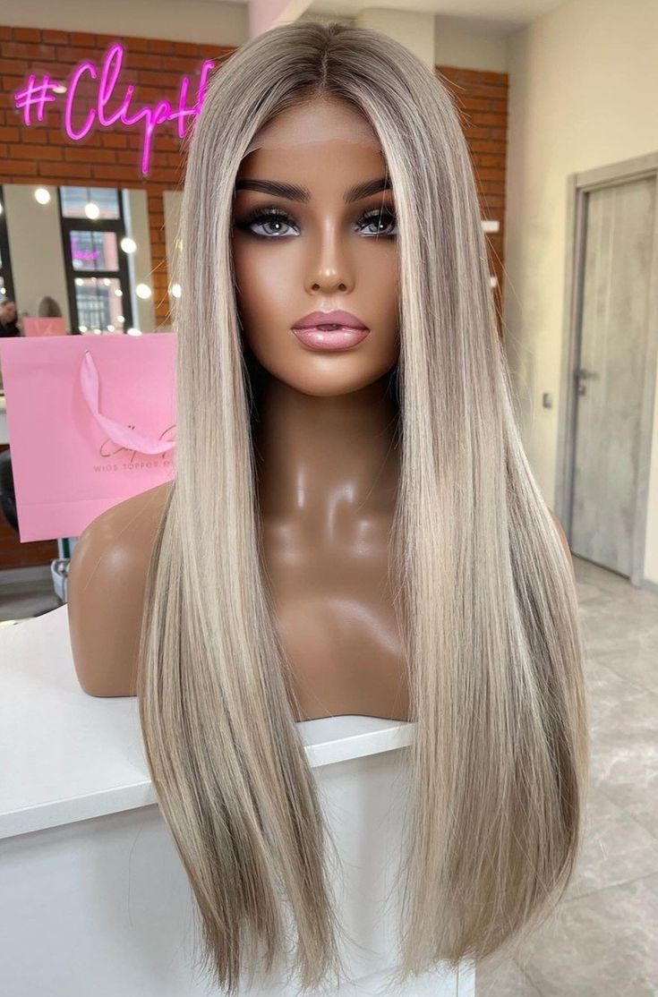 Blonde Hair With Blonde Balayage, Highlight Brown, Perfect Blonde Hair, 13x4 Lace Front Wig, Dyed Blonde Hair, Remy Hair Wigs, Ash Blonde Hair, Ombré Hair, Blonde Hair Inspiration