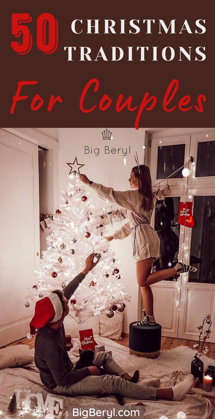 Christmas traditions for couples newlyweds without kids Couple Christmas Checklist, First Christmas Together Traditions, Christmas Traditions Newlyweds, Things To Do In December With Boyfriend, First Christmas Married Traditions, Couples First Christmas Ideas, Christmas Couple Traditions, Christmas Ideas Couples, 25 Days Of Christmas Ideas For Couples