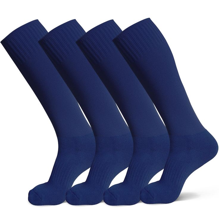 PRICES MAY VARY. These sport socks are suitable for US shoe sizes 8K-13K(4-7 Years old),1-5 (8-11 Years old) and shoe sizes 6-10(12-16 Years Old),They can hold up the shinguards well. These athletic socks are perfect for sports such as Soccer,Softball,Baseball,Football,Basketball,Yoga,Running,Hiking,Climbing etc. These sport socks are made of cotton, polyster and spandex,they are soft, comfortable and flexible to wear.And these socks provide cushing system at the bottom which will make your feet Blue Anti-odor Sports Socks, Sporty Knee-high Blue Socks, Sporty Blue Knee-high Socks, Blue Sports Socks, Comfortable Blue Training Socks, Game Socks, Lacrosse Field, Rugby School, Soccer Season