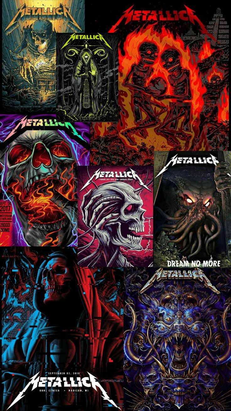 the cover art for metallichead's album, which features an image of skulls and demonic