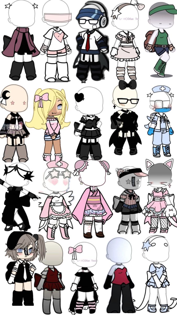 some paper dolls that are all different colors