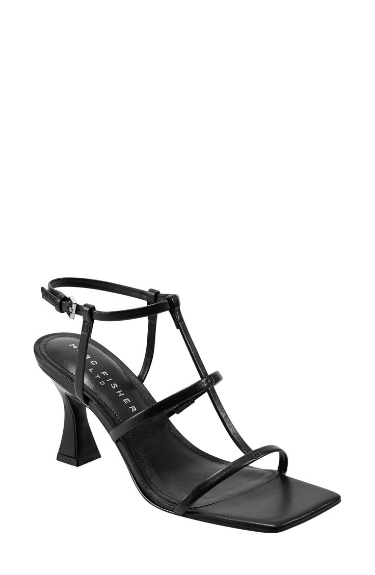 Marc Fisher LTD Dennie Ankle Strap Sandal (Women) | Nordstrom Chic Evening T-strap Sandals With Block Heel, Chic Evening T-strap Sandals With Open Heel, Evening T-strap Sandals With Sculpted Heel, Evening Sandals With Sculpted Heel And T-strap, Chic T-strap Sandals With Open Heel For Formal Events, Evening Sandals With Padded Heel And T-strap, Summer T-strap Sandals With Sculpted Heel, High Heel T-strap Sandals For Evening With Heel Loop, Evening T-strap Sandals With High Heel