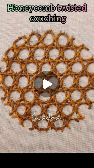 the video is showing how to make an ornament with honeycomb twisted cording