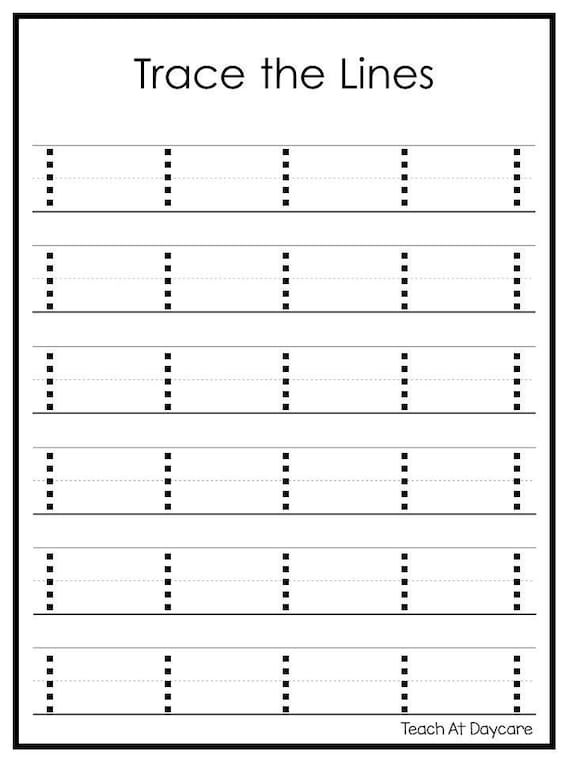 trace the lines worksheet with numbers for kids to practice their handwriting and writing skills