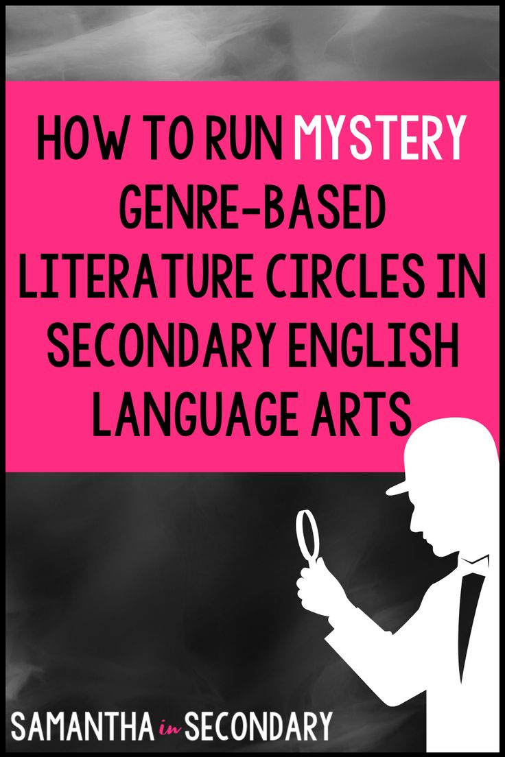 a man holding a magnifying glass with the words how to run mystery gene - based literature circles in secondary english language arts