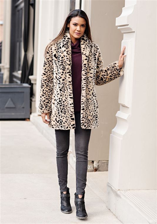 Cheetah Classic Faux Fur Jacket | Womens Faux Fur - Donna Salyers Fabulous Furs Trendy Faux Fur Long Coat Outerwear, Faux Fur Long Coat For Fall, Casual Long Faux Fur Coat, Trendy Faux Fur Trim Outerwear For Fall, Trendy Fall Outerwear With Faux Fur Trim, Casual Long Fur Coat For Fall, Chic Long Faux Fur Coat, Trendy Long Sleeve Outerwear With Faux Fur Trim, Trendy Long Coat With Faux Fur Trim