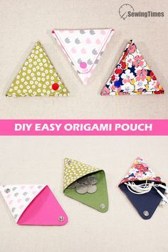 the instructions to make an easy origami pouch