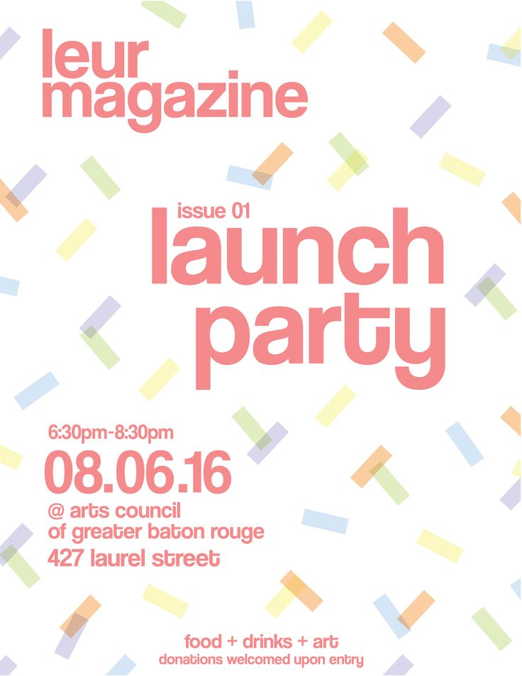 the launch party poster for leur magazine