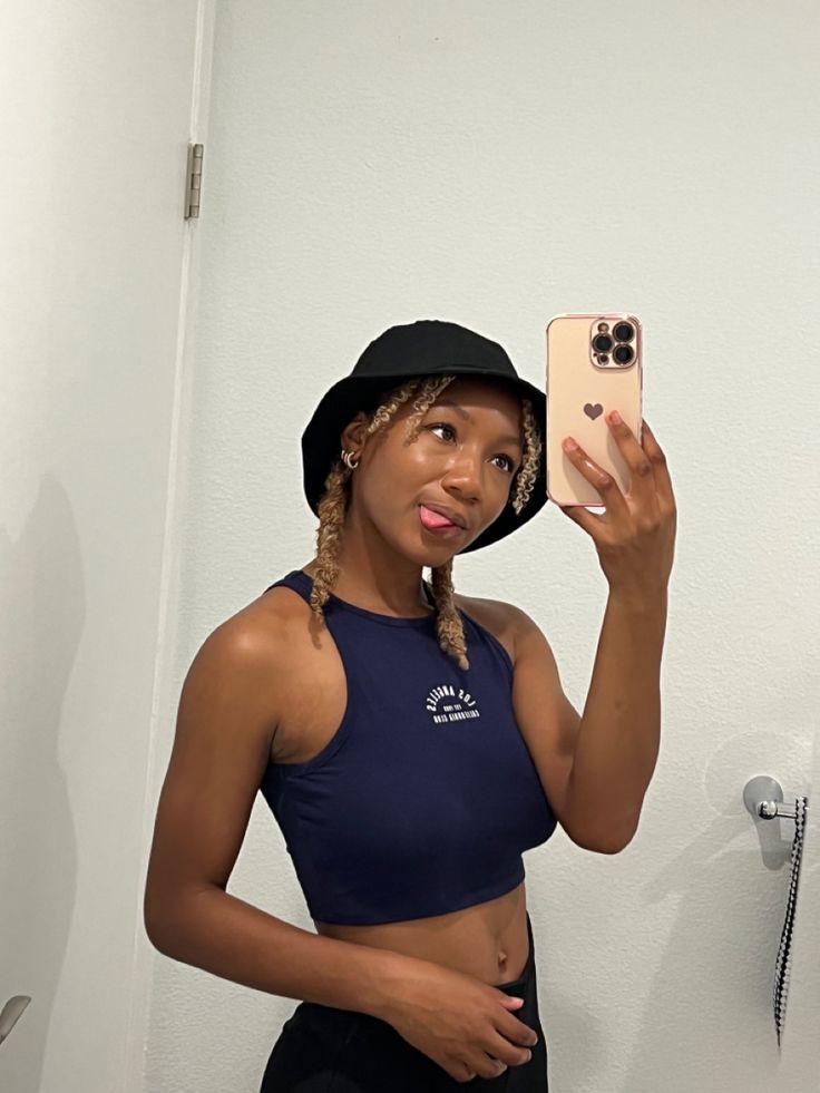 Natural hair black girl blackgirl naturalhair bucket hat blonde afro Natural Hair Bucket Hat, Natural Hair Hat Styles Black Women, Bucket Hat With Natural Hair, Bucket Hat Natural Hair, 4c Hat Hairstyles, Bucket Hat Afro Hair, Natural Hair Hat Styles, Bucket Hat Black Women, Bucket Hat Curly Hair