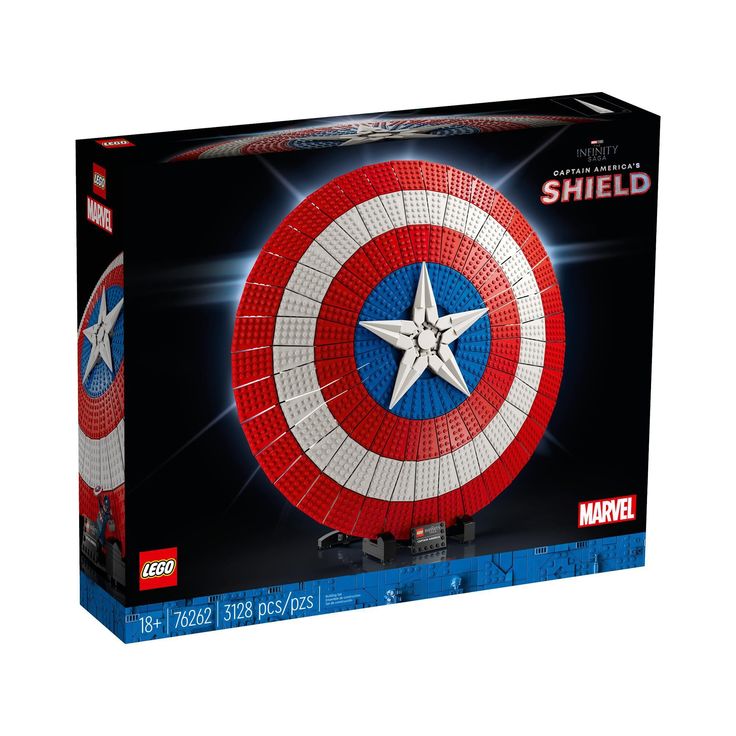 the captain's shield is made out of legos