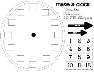 a printable clock with numbers and arrows