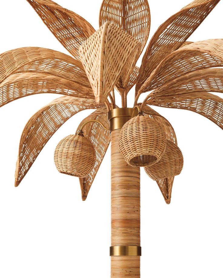 a palm tree made out of wicker and metal