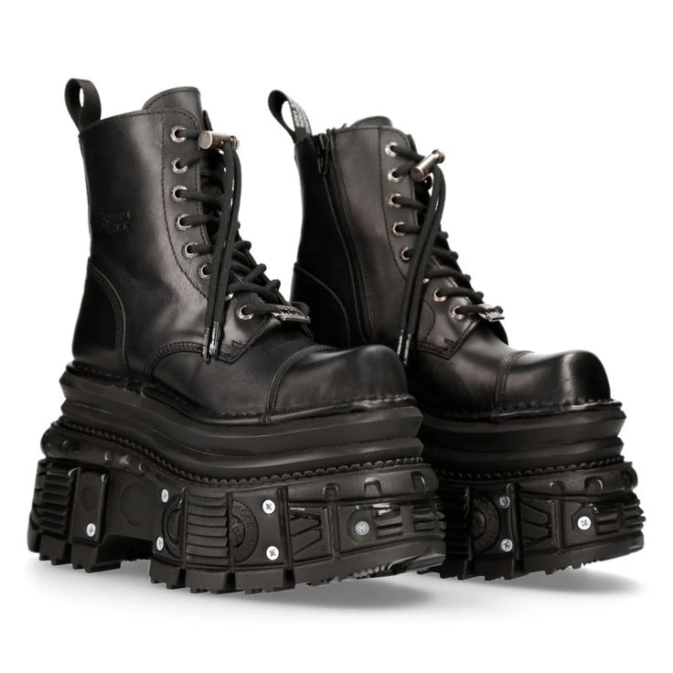 New Rock Boots, Rock Boots, Goth Rock, Boots Platform, Boots Uk, Rock Punk, New Rock, Military Boots, Shoes Brown