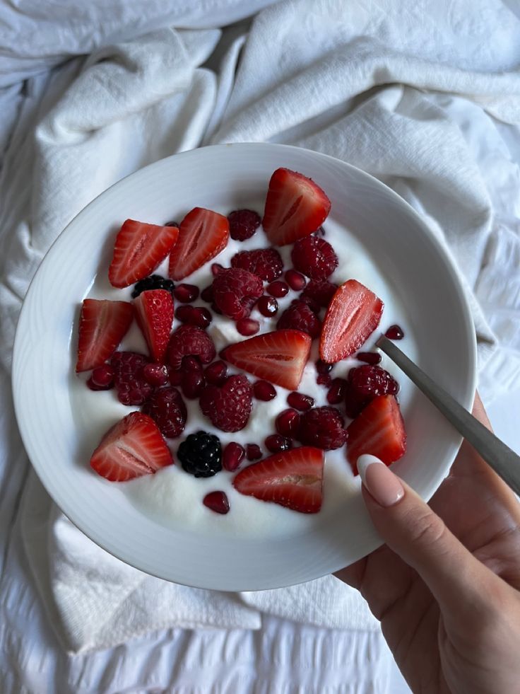 Healthy lifestyle, probiotics, yoghurt , active Yoghurt With Fruit, Yoghurt And Berries, Yogurt Breakfast Aesthetic, Yoghurt Bowl Aesthetic, Healthy Yogurt Breakfast, Yoghurt And Fruit, Berries And Yogurt, Bowl Of Berries, Yoghurt Breakfast