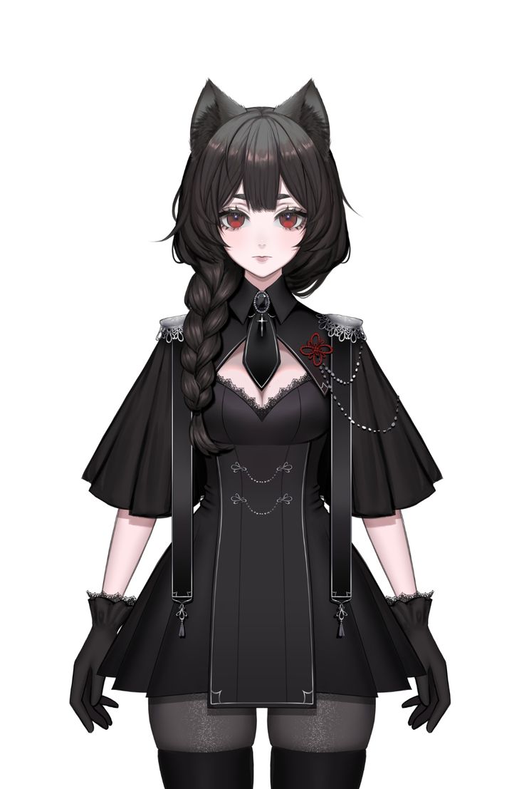 an anime character with long hair and black clothes