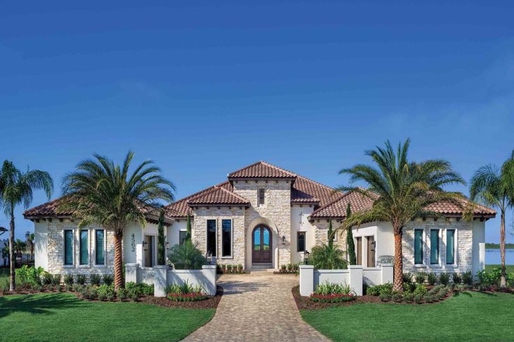 this is an artist's rendering of these mediterranean style home plans