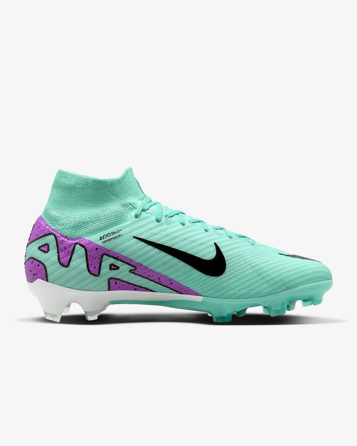 the nike vapor soccer shoe in green and purple