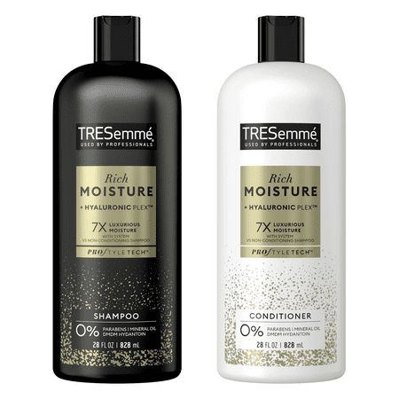 TRESemm Luxurious Moisture Shampoo and Conditioner Set with Vitamin E, There's something about silky hair that's full of natural movement that lets you take on the day with confidence. You can now get that style without having to go to a salon with TRESemme Rich Moisture Shampoo and Conditioner for dry hair. The hydrating shampoo and conditioner are designed to deliver intense hydration to dry strands, leaving your hair with a beautiful, healthy, salon-worthy shine. The result? Gorgeously silky Tresemme Shampoo, Conditioner For Dry Hair, Shampoo Packaging, Shampoos And Conditioners, Dry Hair Care, Shampoo And Conditioner Set, Hydrating Shampoo, Herbal Essences, Moisturizing Conditioner