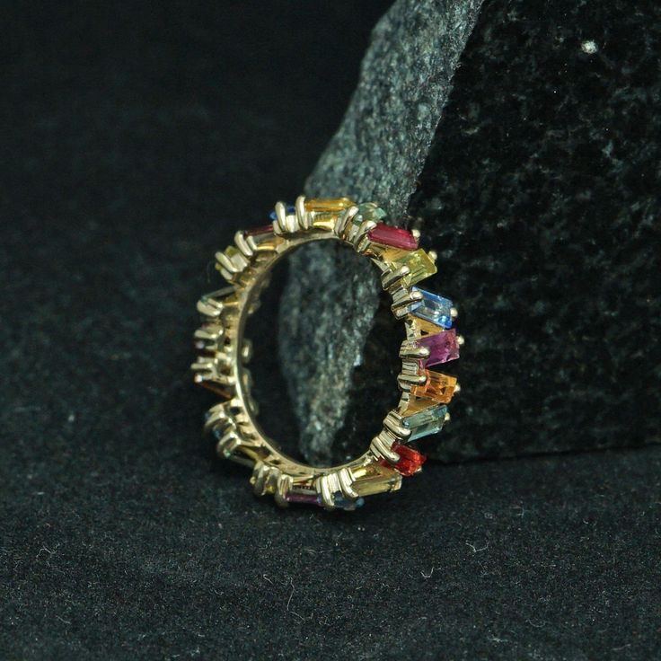 Baguette-Cut Multi Sapphire Gemstone Solid 14k Yellow Gold Eternity Band Ring Jewelry RIMJ-690 14k Gold Ring Jewelry. Multi Sapphire Ring. Baguette-Cut Multi Sapphire Ring. Wedding Band. Eternity Band Ring. 14k Gold Jewelry. Women's Ring Jewelry. Fine Jewelry Eternity Band With Baguette Cut Gemstone, Baguette Cut Gemstone Eternity Band In Fine Jewelry, Baguette Cut Gemstone Eternity Band, Luxury Gemstone Baguette Cut Eternity Band, Luxury Baguette Cut Gemstone Eternity Band, Luxury Eternity Band With Baguette Cut Gemstone, Baguette Cut Gemstone Eternity Band As Gift, Yellow Gold Multi-stone Eternity Band, Multicolor Baguette Cut Ring For Anniversary