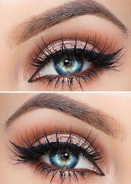 Wedding Makeup Blue, Day Eye Makeup, Make Up Designs, Alat Makeup, New Years Eve Makeup, Wedding Makeup Tips, Bronze Makeup, Glitter Eye Makeup, Smink Inspiration