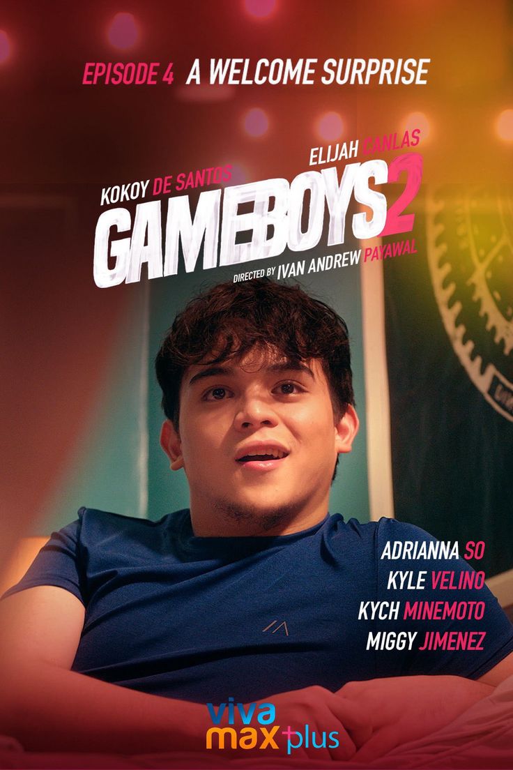 the movie poster for gameboys 2 with a young man in blue shirt looking at camera