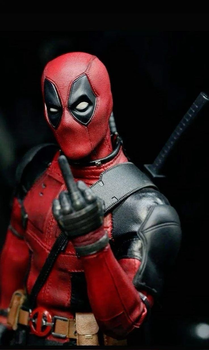 a deadpool action figure is shown in this image