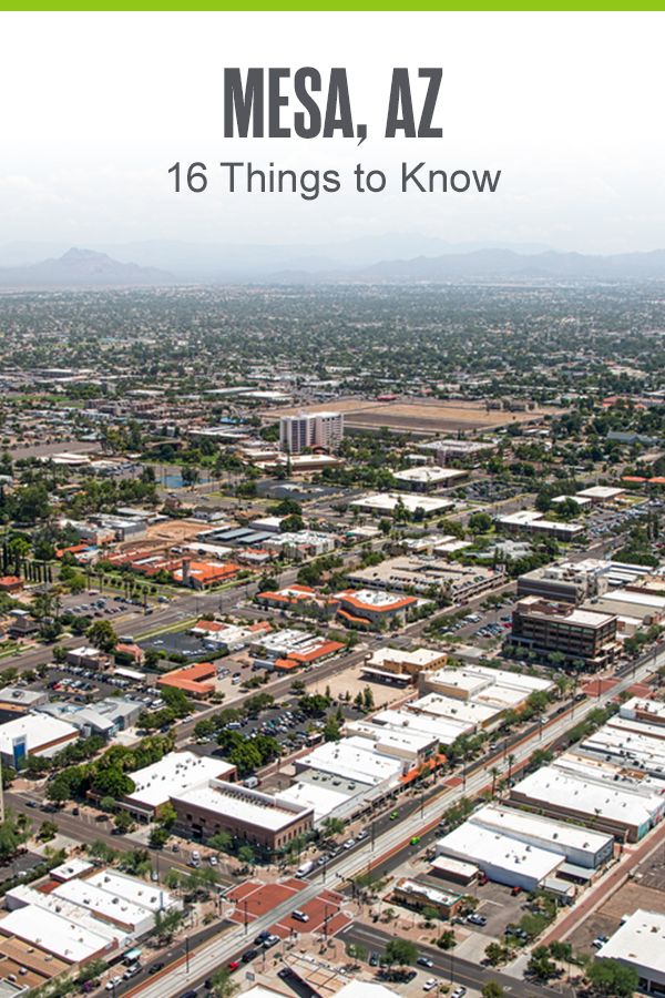 an aerial view of mesa, arizona with the words 16 things to know on it