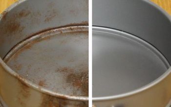 two pictures side by side one has an empty pan and the other is dirty