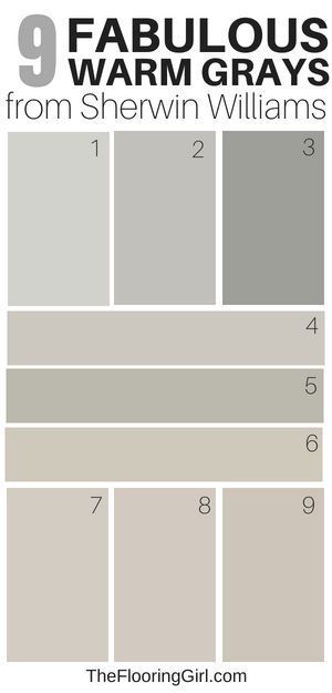 the gray color scheme for sheryln williams's paint swatches is shown