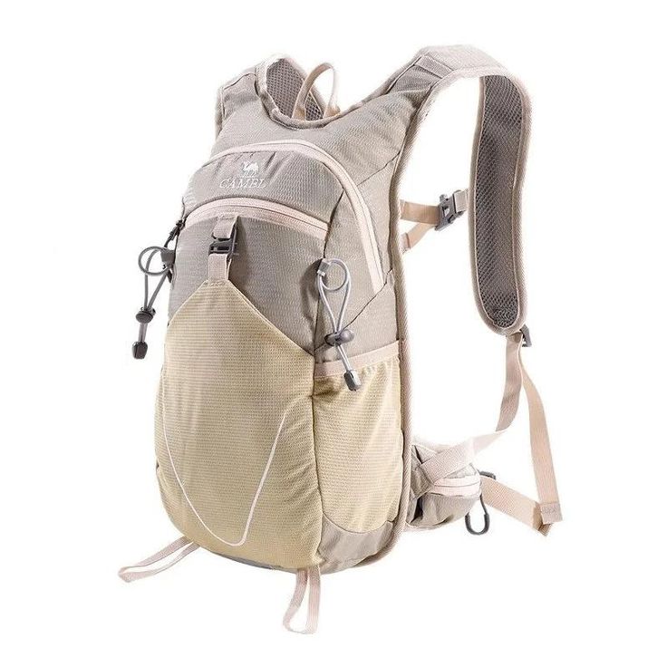 the back pack has two straps and is attached to it's front pocket, which holds