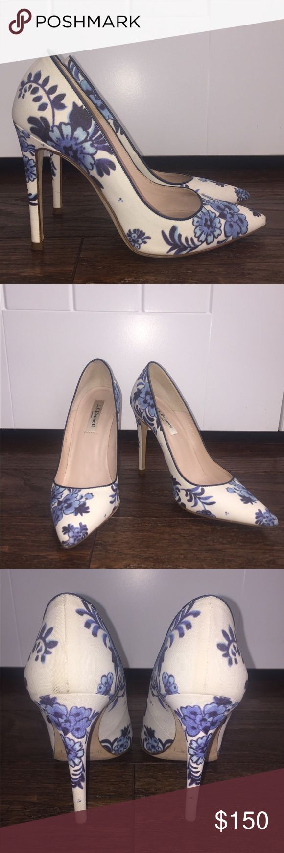 L.K. Bennett Pumps | Size: 37 Beautiful floral pumps. Worn a handful of times. The white fabric can be cleaned and they’ll be good as new. I love these shoes but I don’t wear them nearly enough to have them take up room in my closet. I think the heel height is about 4 in. LK Bennett Shoes Heels White Floral Print Closed Toe Heels, Elegant Floral Print Heels For Wedding, Blue Heels With Floral Print And Round Toe, Blue Floral Print Heels With Round Toe, Chic Blue Heels With Floral Print, Chic Blue Floral Print Heels, Lk Bennett Shoes, Floral Pumps, Lk Bennett