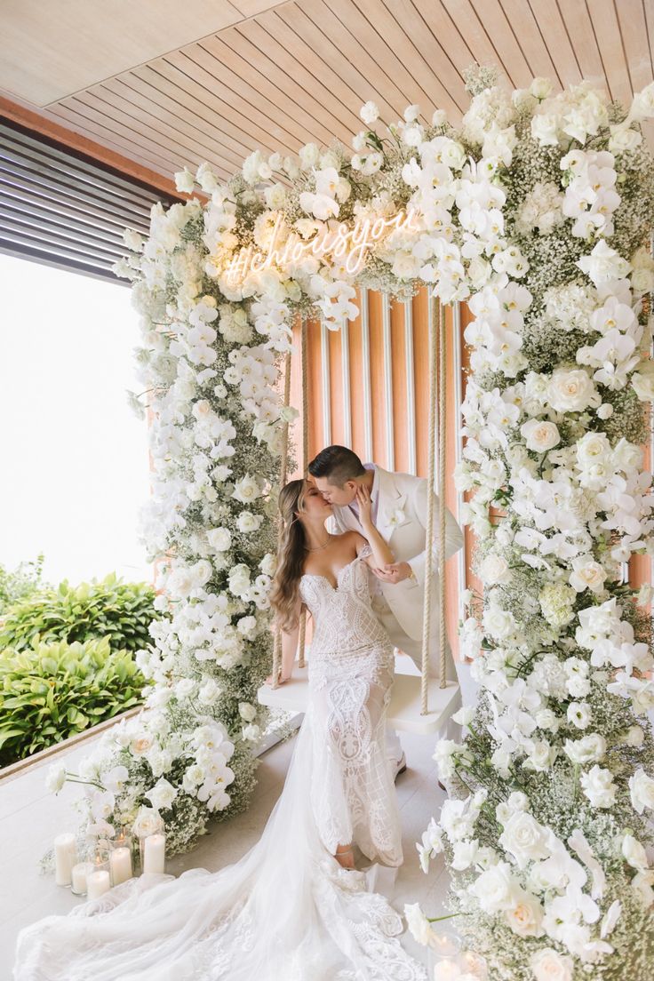 Mirrored Wedding Aisle, Thai Wedding Decoration, Mirrored Aisle, Private Island Wedding, Floral Canopy, Acrylic Arch, Reception Styling, Floral Arch Wedding, Phuket Wedding