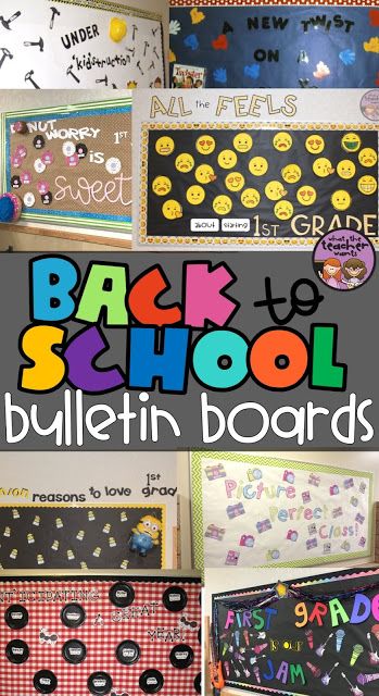 back to school bulletin boards with the words back to school written in different colors and shapes