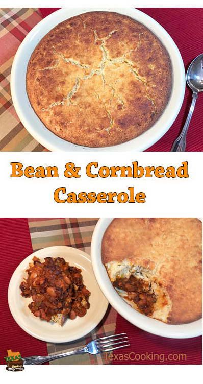 two pictures showing different types of bread and cornbread casserole