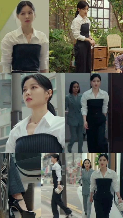 K Drama Business Outfit, Dodohee Outfit, Do Dohee Looks, Kdrama Work Outfits, Dodohee Outfits My Demon, Dodo Hee My Demon Outfits, Do Do Hee Outfits, Do Do Hee My Demon Outfits, Black Stylish Outfits