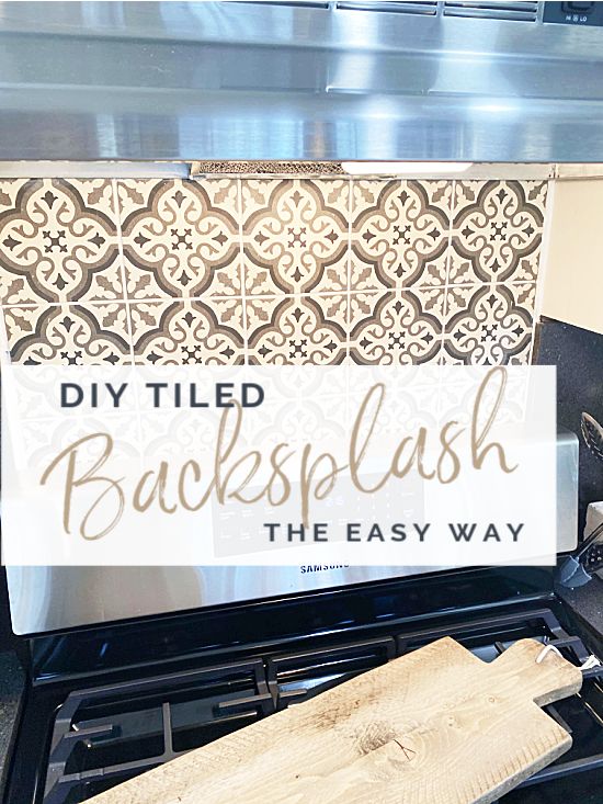 a sign that says diy tile backsplash the easy way on an oven