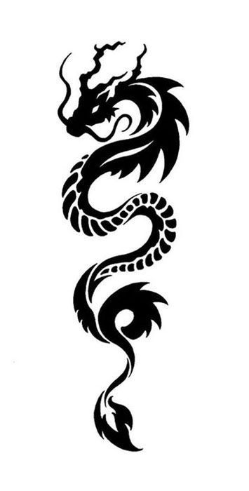 a dragon tattoo design on a white background