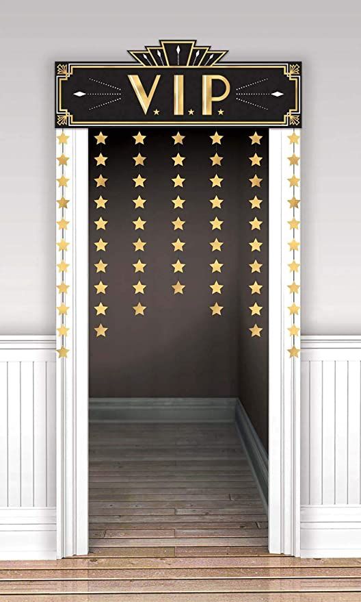 an open door with gold stars on it and the word'v i p '