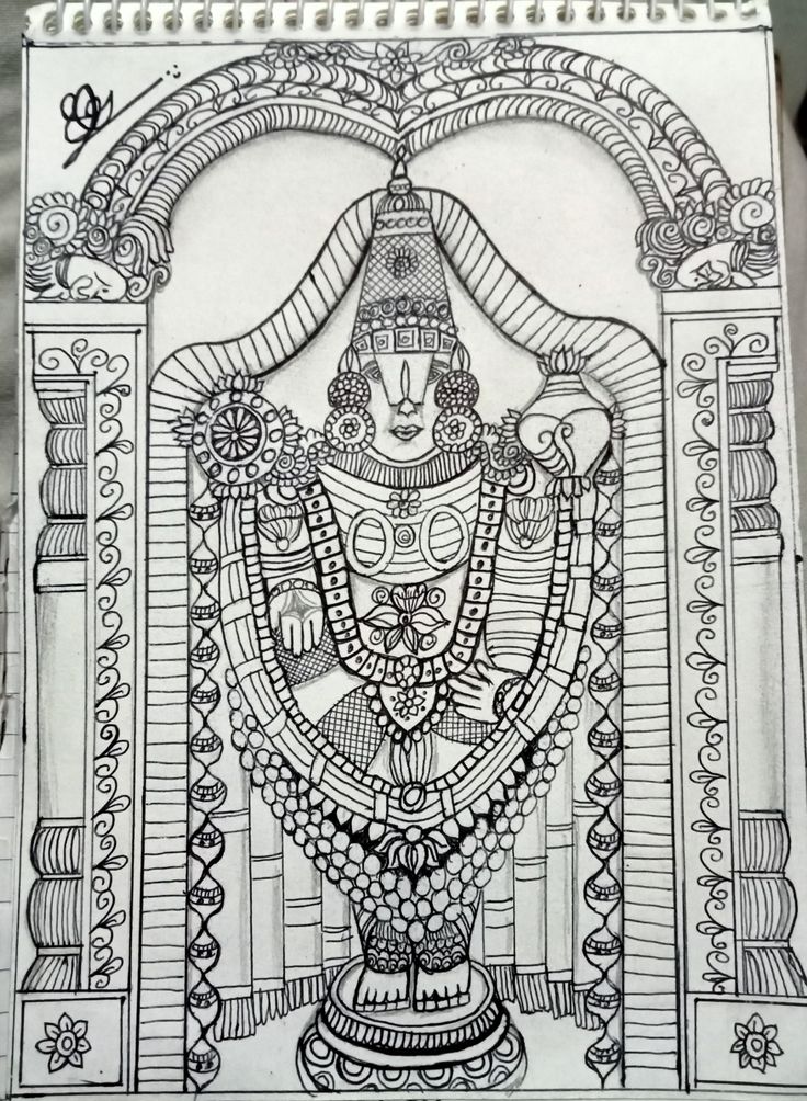 Tirupati Balaji☺️ Balaji Drawing, Tirupati Balaji, Mandala Drawing, Krishna, Sketch, Drawings, Quick Saves